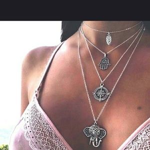 Silver layerd necklace